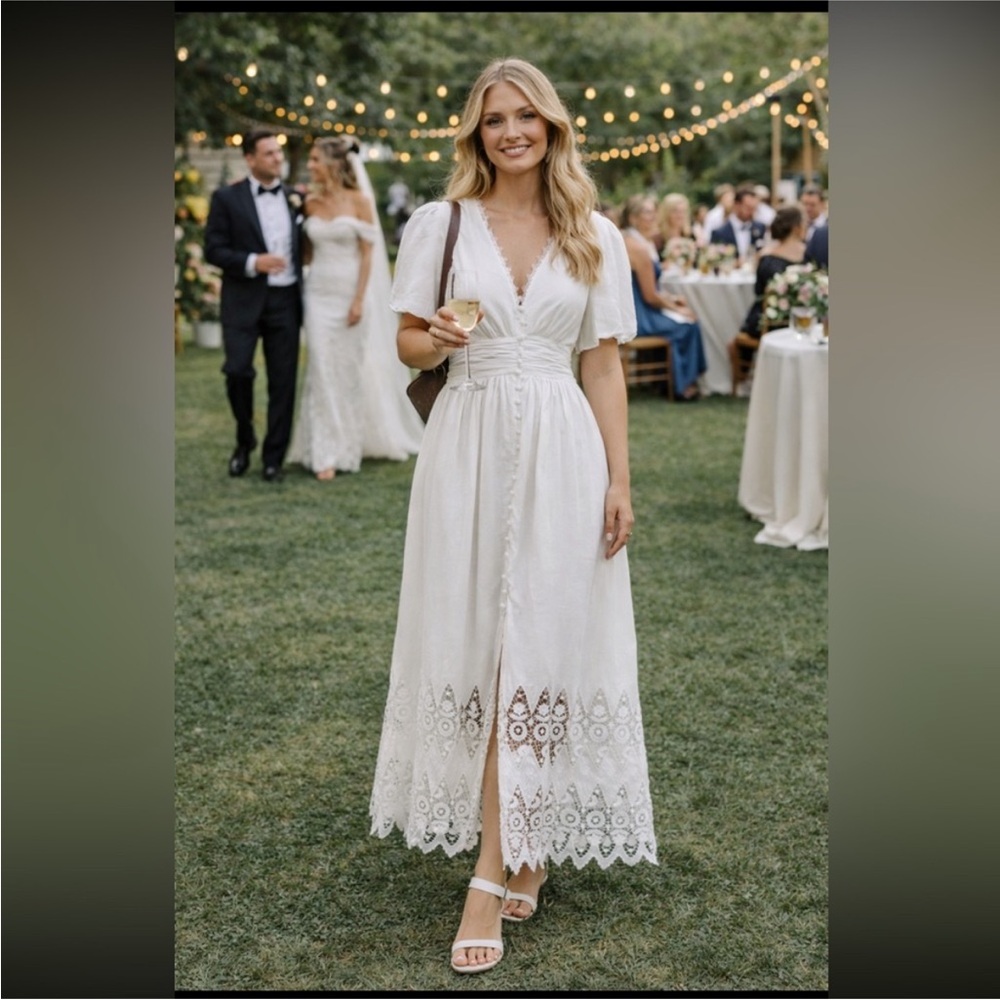 Anthropologie NWT The Katerina Button-Front Dress:
Eyelet Edition size M.